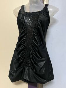 Pintrest Black Sequin Mini Dress