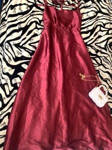 Pink Rose dress with free mini sling bag😍
