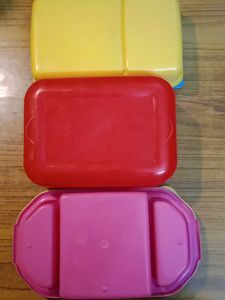 🆕NEW 3 Lunch Boxes + Pencil Box Combo Set