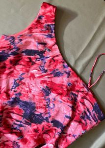 Abstract Print Sheath Midi Dress