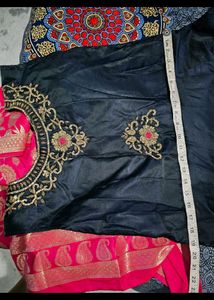 Long Gown Dress With Banarasi Dupatta