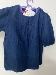 HEY Branded Navy Blue Sold Neck Regular Top