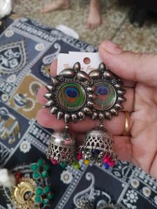 Peacock Jhumka Earrings