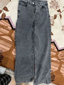 Grey Wide Leg Jeans