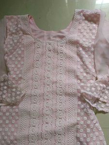 Pink Embroidered Kurti