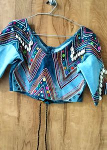 Beautiful Handwork Denim Blowse
