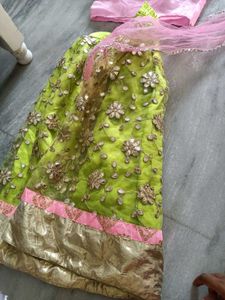 Green Embroidered Lehenga Choli