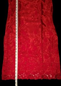 RED EMBROIDERED KURTA
