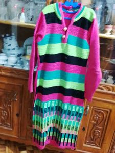 Colorful Striped Knit Kurti