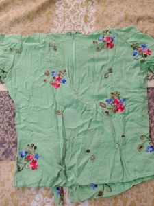 Floral Green Top
