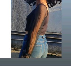 Sheer Sleeve Crop Top