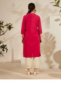 Solid Cotton Pink Kurta!🩷