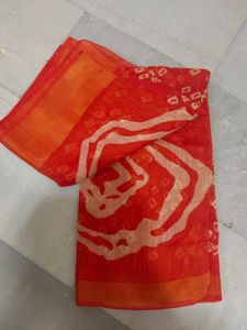 Pretty Orange Saree Hardly Used