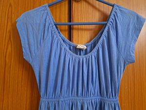 Breezy Light Blue Stretchable Summer Dress
