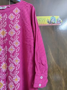 Dark Pink A Line Kurti