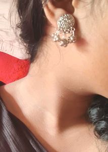 Silver Jhumka Earrings