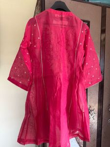Pink Embroidered Kurta Set (3 piece)