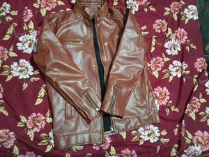 Brown Faux Leather Jacket