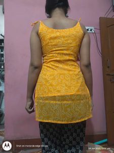 Tie Strap Tank Kurti Bandhani Print