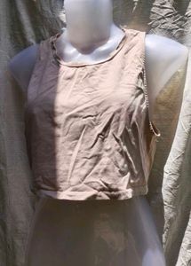 ZARA KHAKI CROP TOP