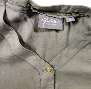 Elegant Olive Green XL Tunic Top