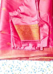 Pink &amp; Gold Saree