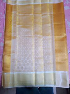New Golden Tissue Silk Saree Dual Tone.