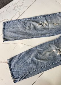 Ripped Wide Leg Jeans