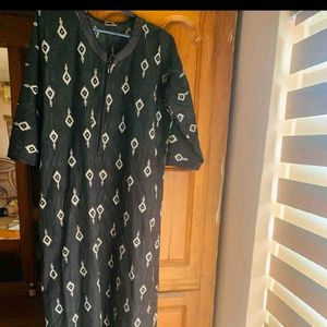 Black Printed Kaftan maxi