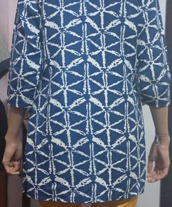 Blue &amp; White Printed Dress