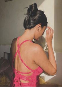 Salee🪅Pinteresty Criss Cross Back Pink Dress