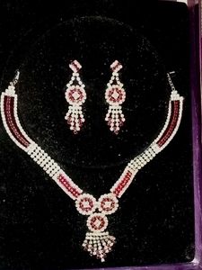 Red &amp; Silver Earrings