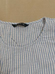 Street 9 Blue &amp; White Striped Top