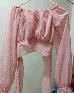 Pink Polka Dot Crop Top