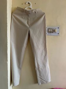 Beige Straight Pants