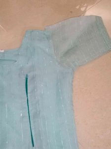 Light Blue Sequence Feeding Kurti