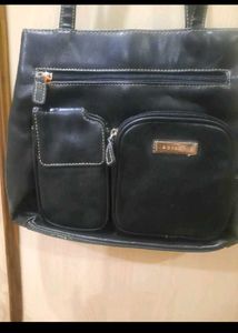 Classic Black Multi-Pocket Shoulder Bag