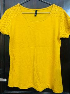 Yellow Lace Detail Top