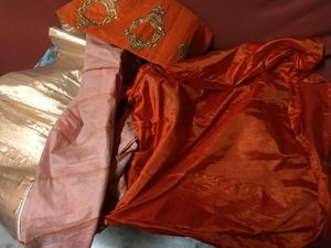 1-TimeUsed Orange Embroidered Lehenga Skirt