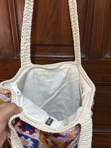 Floral Patchwork Crochet Bali Bag