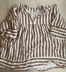 Striped Blouse with Bell Sleeves