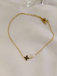 Gold Flower anklet cum bracelet