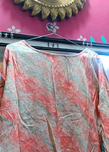 Peach Kurta With Leggings