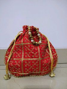 Beautiful Red Potli Bag