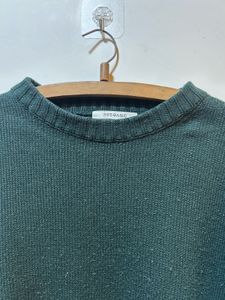 Round Neck Plain Green Sweatshirt
