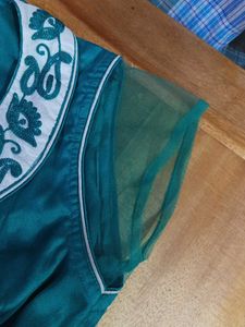 New One Emerald Green Embroidered Anarkali