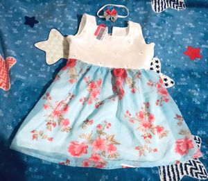New Floral Frock With Hairband