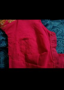 Pink Saree With Blouse