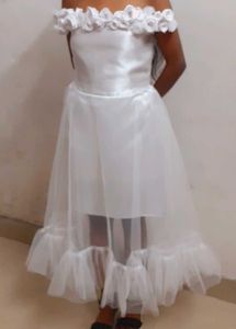 White Floral Off-Shoulder Dress