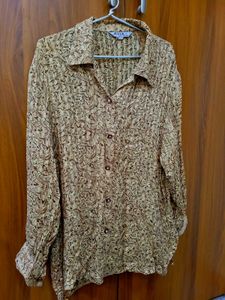 Golden Shimmery Sheer Shirt